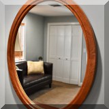 DM05. Wooden oval mirror. 